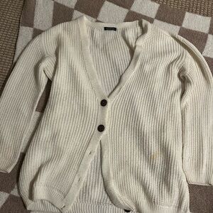 Boohoo Cream Knit Cardigan with Buttons